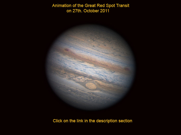 Animation of the Great Red Spot Transit on 27th. Oct. 2011